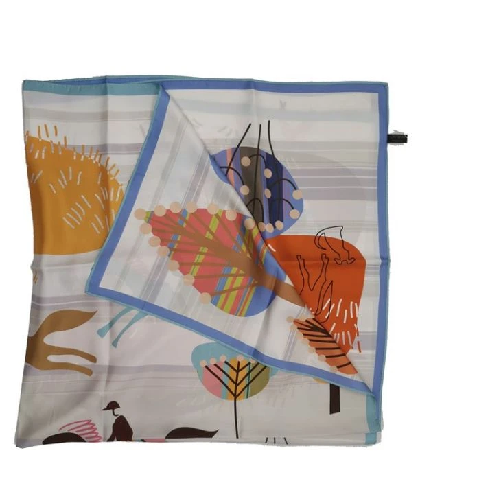 Double Sided Custom Digital Printed High Quality Silk Scarf Double Sided Custom Digital Printed High Quality Silk Scarf